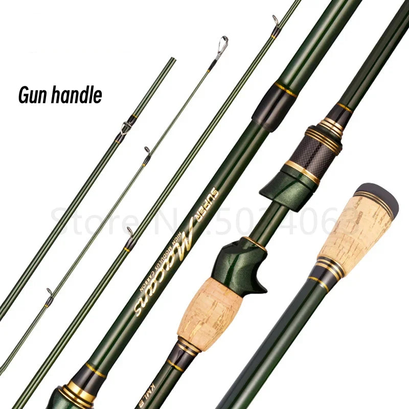 Spinning Casting Carbon Fishing Rod 4-5 Sections 1.8m/2.1m Portable Travel Rod Spinning Fishing Rods Fishing Tackle