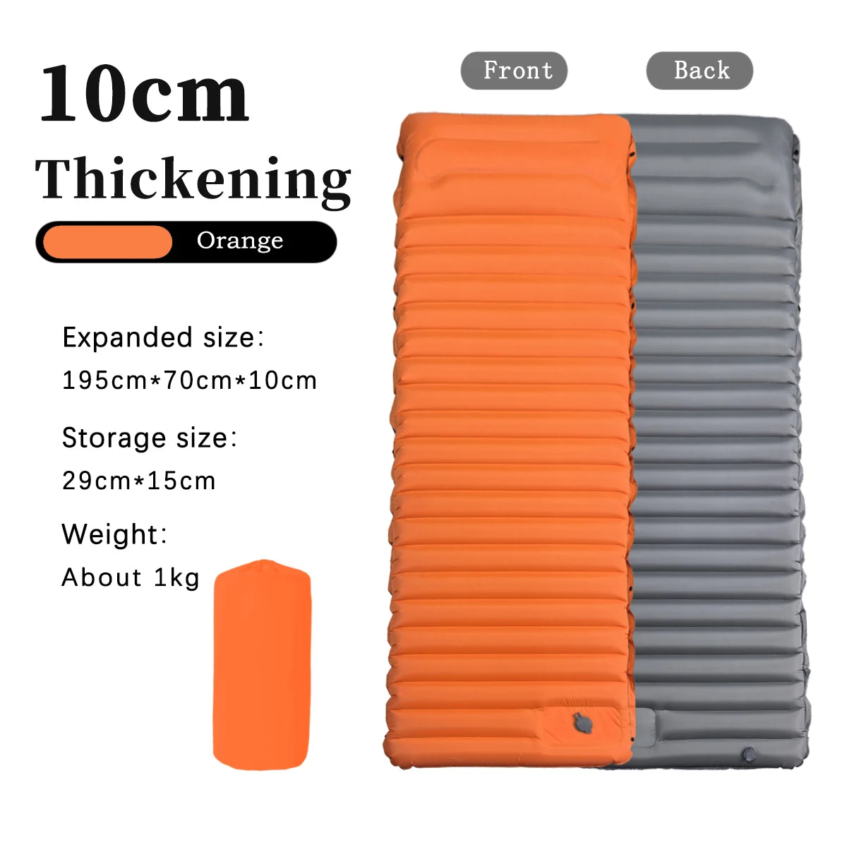 Ultralight Extra Thick 4Inch Camping Sleeping Pad with Built-In Pillow And Foot Pump Inflatable Sleeping Mat for Outdoor Camping