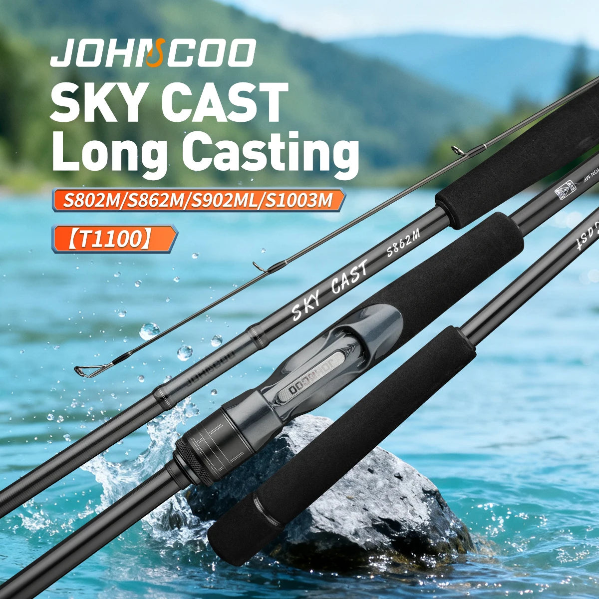 Johncoo long casting Fishing rod light weight surf casting fishing rod 2.58m 2.7m 3.0 fast action fishing rod Spinning rod