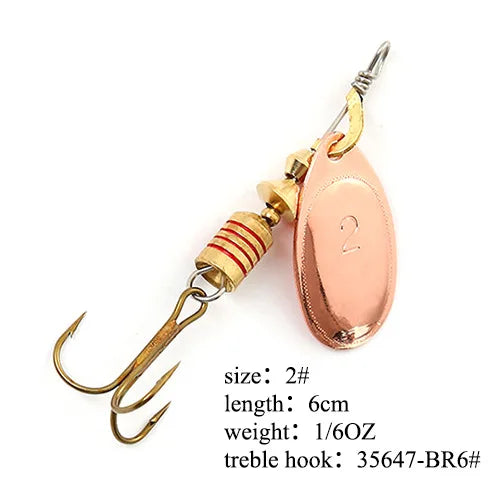 Spinner Bait Fishing Lure 3.9g 4.6g 7.4g 10.8g 15g Rotating Spinners Spoon Lures Pike Metal With Treble Hooks Fishing Goods
