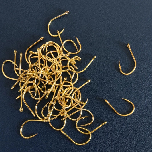 100pcs Fishing Hooks Eyed Circle Golden Hook Barbed Fishhook for Carp Fishing Material Goods Accessories Pesca Fishhook Tools
