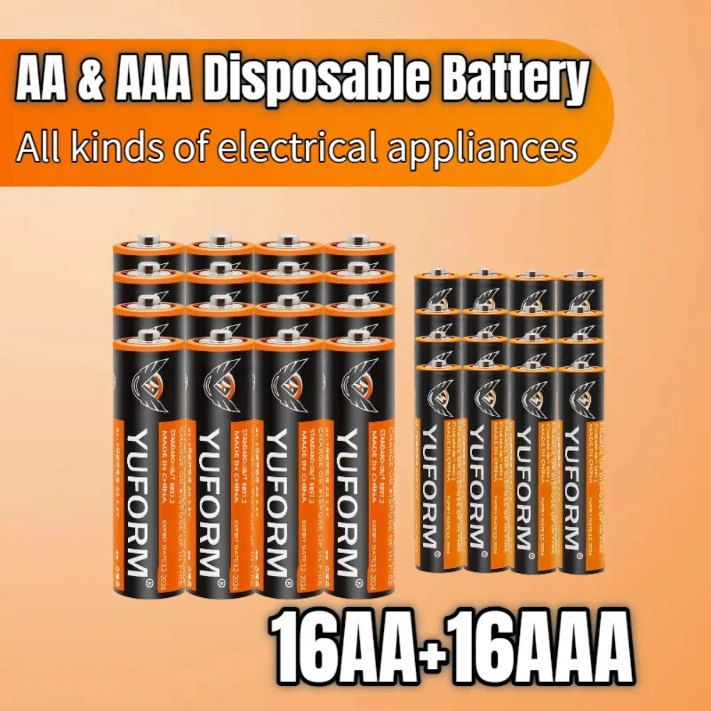 1.5V AA AAA Alkaline Batteries Super Long Lasting Power for Flashlights, Toys, Cameras & High-Drain Electronics