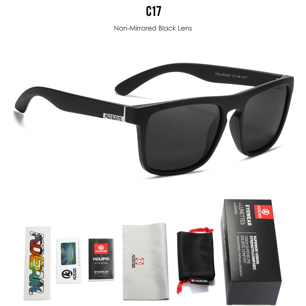 KDEAM Legend Square Sunglasses Polarized Lens For Men Women Outdoor Sports Fishing Mountaineering  Sun Glasses With Brand Box