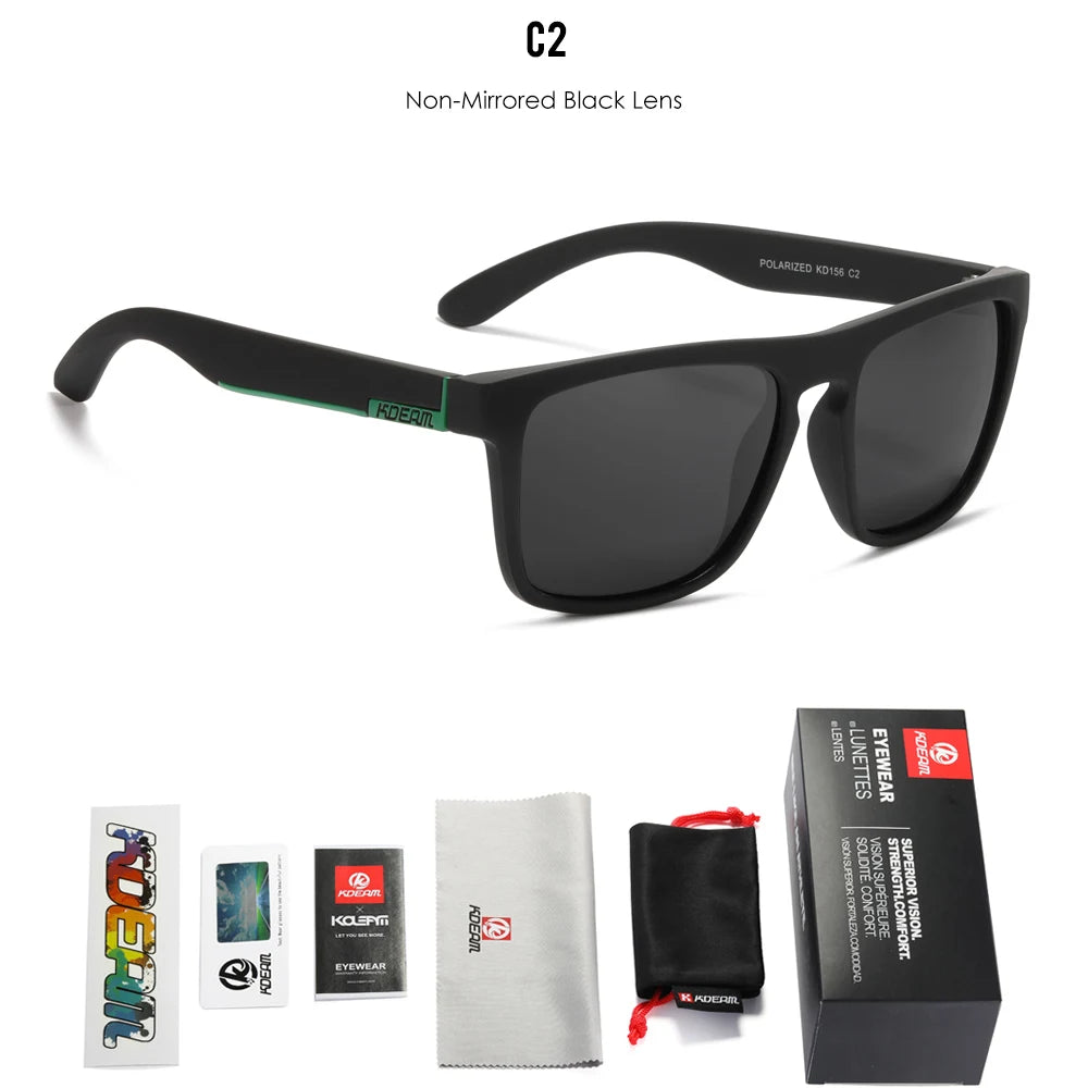 KDEAM Legend Square Sunglasses Polarized Lens For Men Women Outdoor Sports Fishing Mountaineering  Sun Glasses With Brand Box