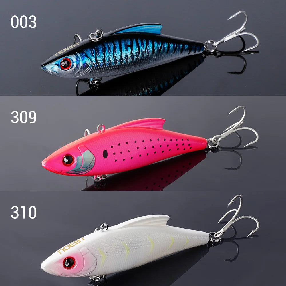 Noeby 3 Pieces 90mm 33g Sinking Vibes Rattling and Vib Artificial Hard Baits Sea Crankbaits Rattlins for Winter Fishing Lures