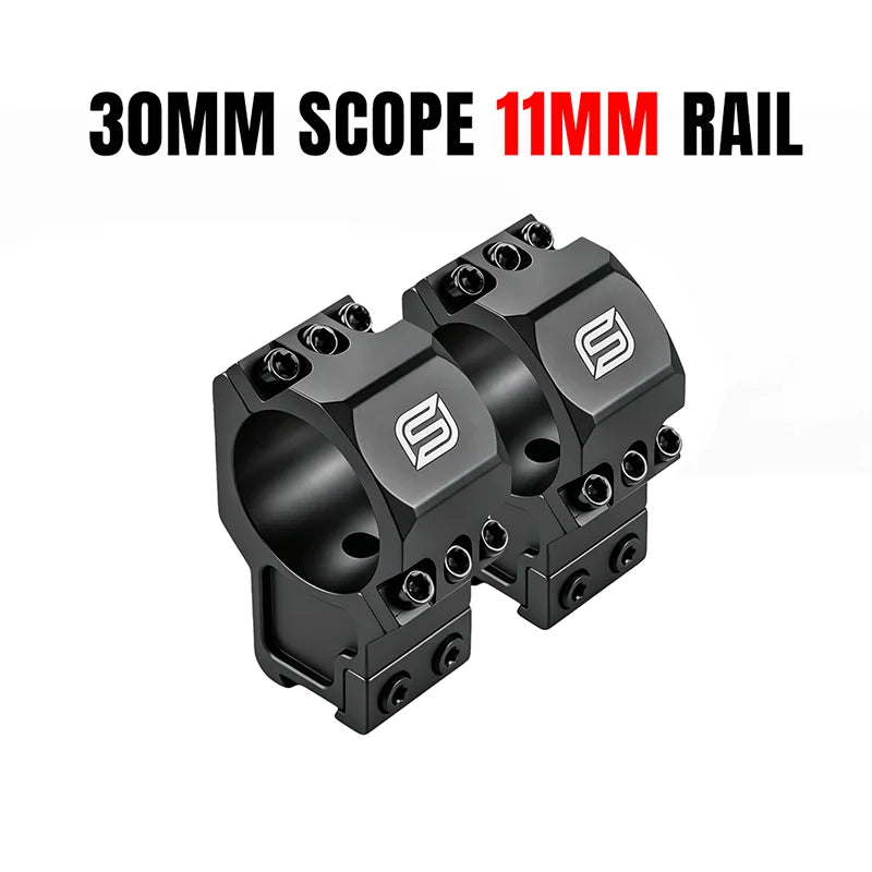SPINA OPTICS Hunting Scope Mounts Ring for 30mm Tube Scopes Picatinny/Dovetail Rail 6screws Super Stable Fixation Tactical Mount