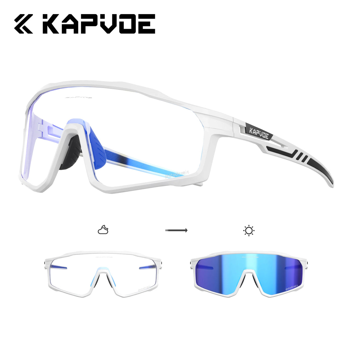 KAPVOE New Large Size Cycling Sunglasses Glasses Outdoor UV400  Sports MTB Goggles Bike Driving Glasses Men Road Bicycle Glasses