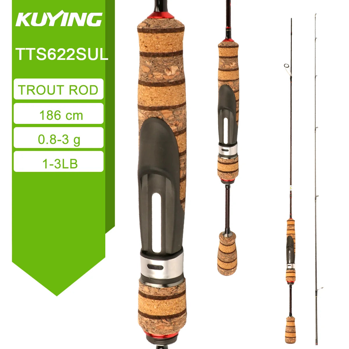 KUYING TETON L UL SUL 5'2' 6' 6'3' 6'4'6'2' 6'6' Fishing Rod Lure Cane Spinning Casting FUJI Carbon 1-4g 0.8-3g 2-10g M-Fast BFS