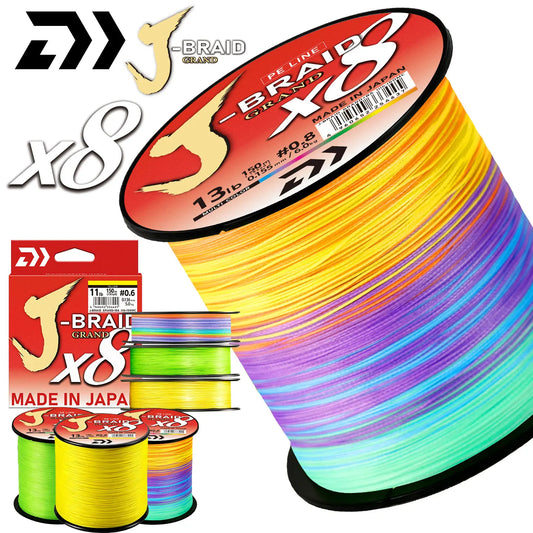 2025 New Original X8DAIWA-J Braided GRAND 8 Strands Fishing Line PE Super Line Sea Fishing Wire 150/200/300/500/1000M Pesca