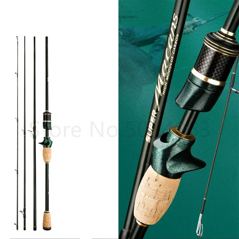 Spinning Casting Carbon Fishing Rod 4-5 Sections 1.8m/2.1m Portable Travel Rod Spinning Fishing Rods Fishing Tackle