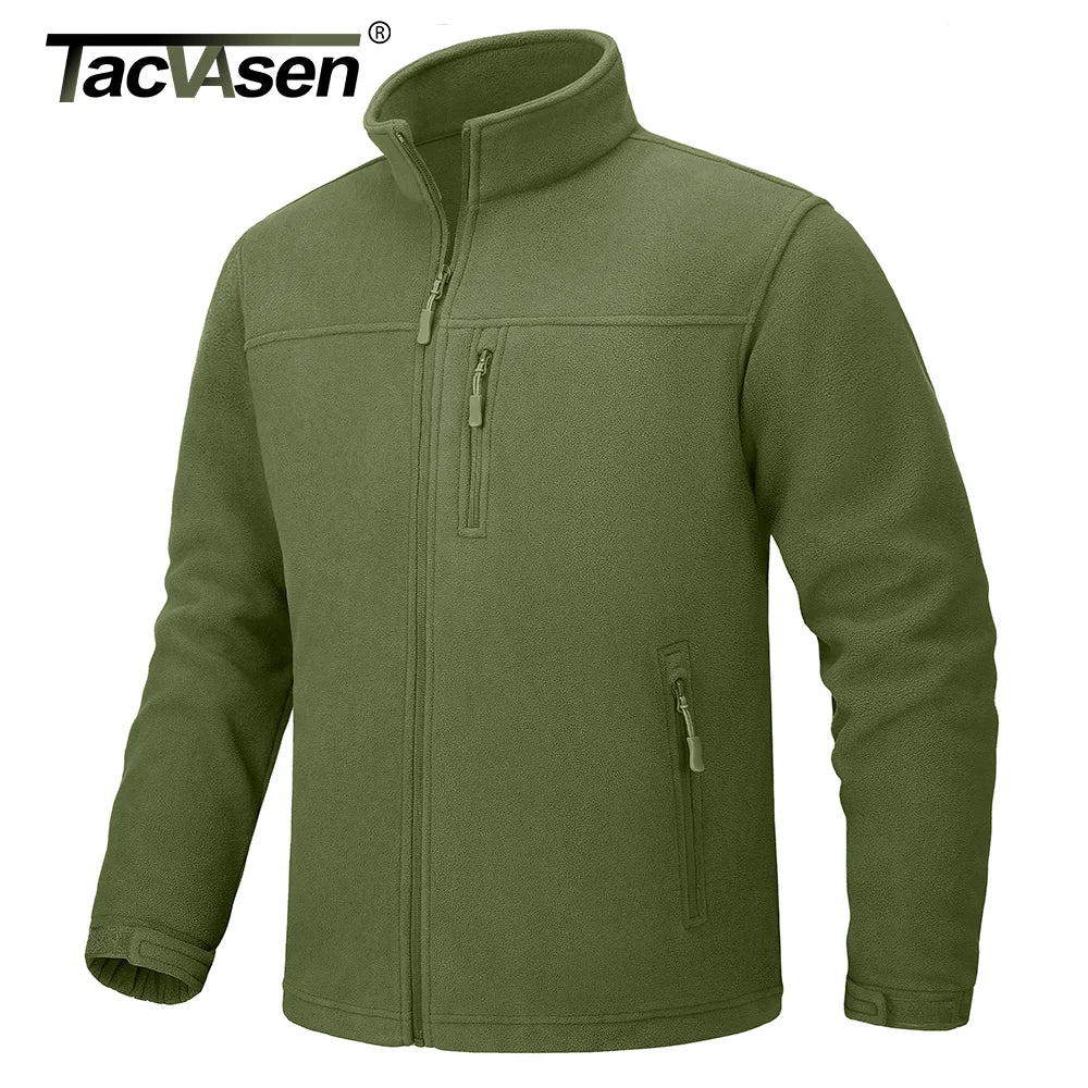 TACVASEN Full Zip Up Fleece Jacket Mens Thermal Warm Workout Jacket Outdoor Trekking Hiking Jackets Camping Coat Windbreaker