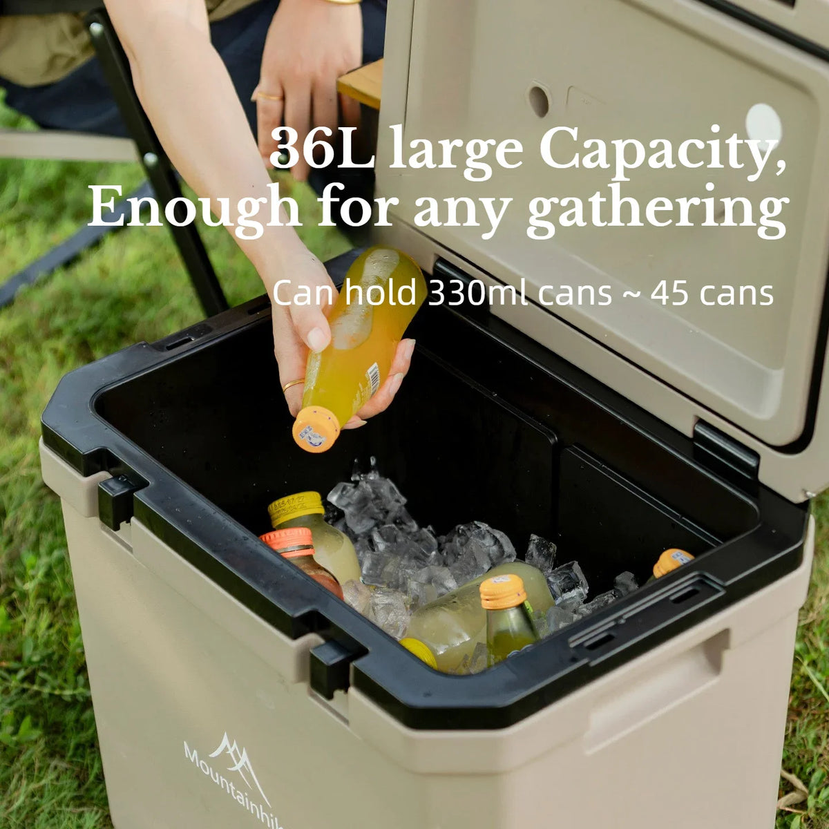 Mountainhiker 36L Outdoor Refrigerator with Trolley Wheels Incubator Portable Camping Warm Box BBQ Car Pulley Cooler Storage Box