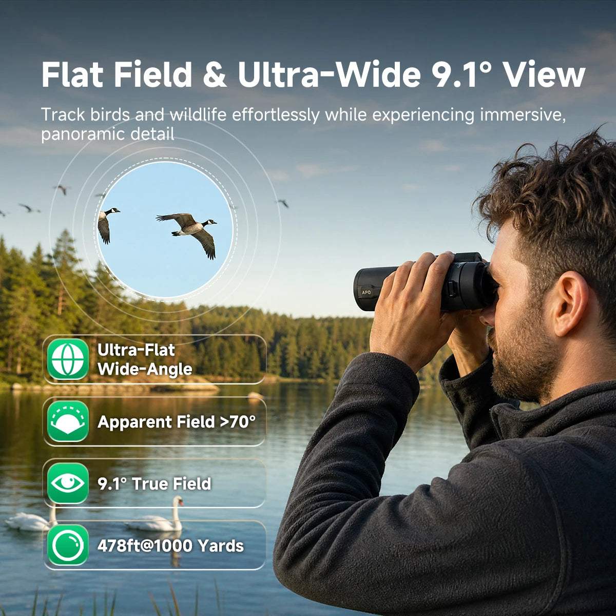 Svbony SA207PRO 8x42 ED APO Binoculars Flat Field Ultra Wide-angle Magnesium Alloy Body BaK4 FBMC IPX7 for Bird Watching Camping