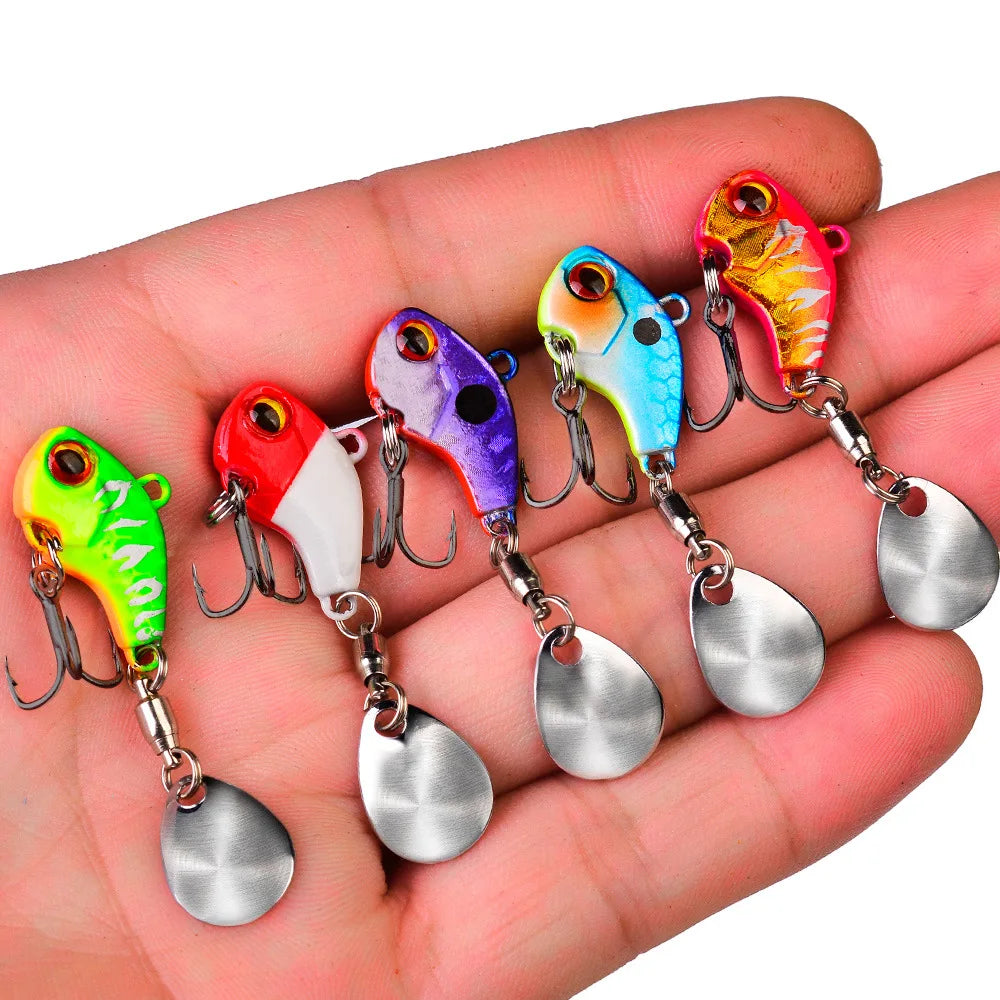 Fishing Lures Wobble Rotating Metal Vib Vibration Bait Winter Fishing 5g 7g 10g Artificial Hard Baits Spinner Spoon Lure Pesca