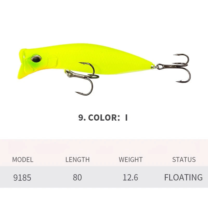 80mm 12.6g Surface Popper Fishing Lures Long Casting Artificial Bait Topwater Pencil Swimbait Wobblers Flounder Sea Bass Pike