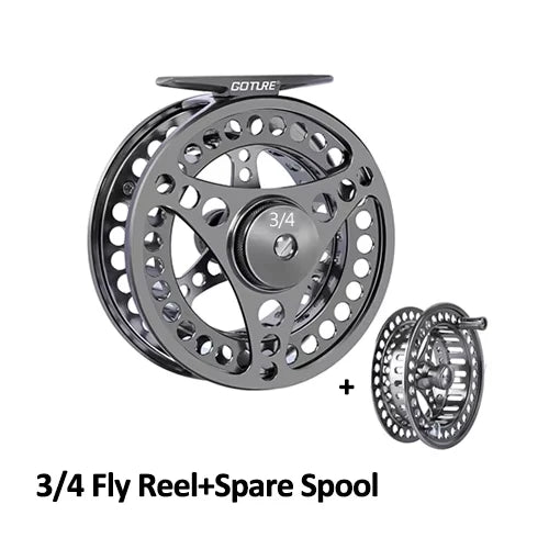 Goture Fly Fishing Reel 3/4 5/6 7/8 9/10 Max Drag 8kg 2+1BB Lightweight CNC Large Arbor Left/Right Fly Reel+Spare Spool Set