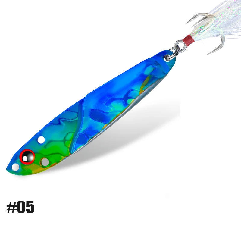 1PC Metal Jig 3D Fish Bait Tackle Trout Shore Drag Cast Jigs 7g 10g 15g 20g Slow Jigging Lure Sea Fishing Lures