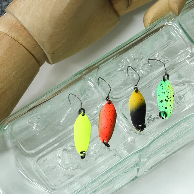 1Pcs NEW Area Trout Colorful Painting Spoon Bait 1.6g 27mm Copper Metal Fishing Lures For Trout Perch Chub