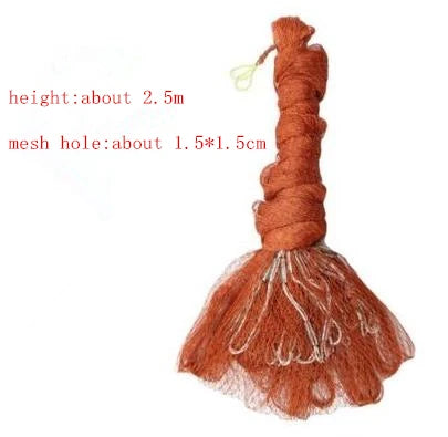Redfish With Pocket Gillnet 2.5m 3m Traditional Casting Net Thread Steel Sinker Weight Hand Throwing Fishing Nets Catch Fish
