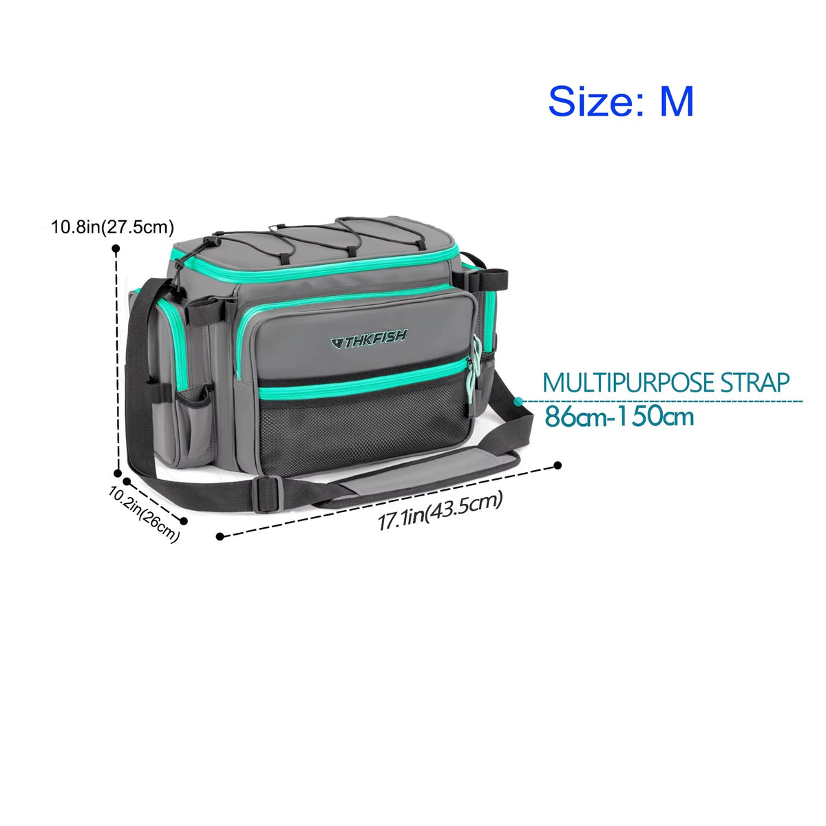 THKFISH Waterproof Fishing Sling Bags Large-Capacity One Shoulder Waist Bag Multipurpose Fishing Rod Box Tackle Storage Suitcase