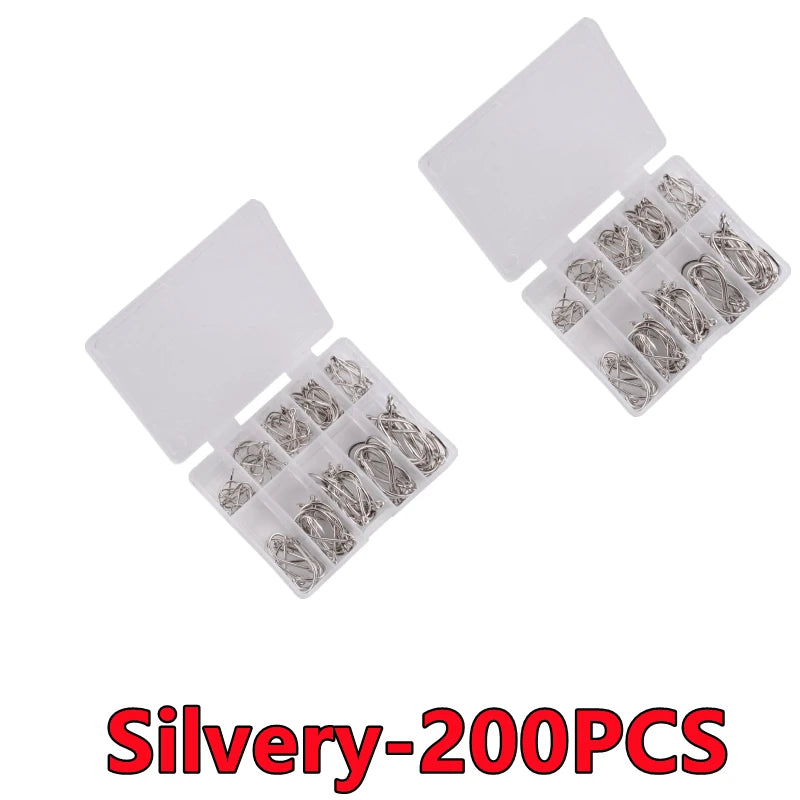 100-300PCS Fishing Hooks Set Box 10 Series High Carbon Steel Single Circle Fishing Hook Fly Fishing Jip Barbed Carp Hooks Tools