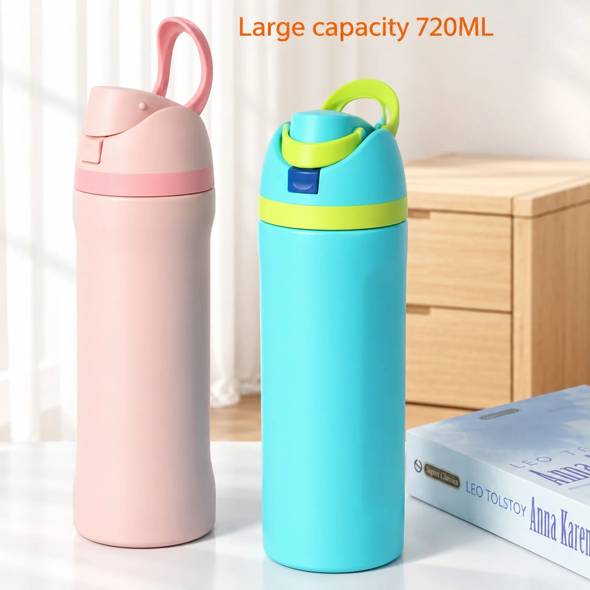 24oz Stainless Steel Vacuum Double Wall Insulated Cup for Outdoor Camping Hiking Mountaineering Dual Drinking Sports Water Cup