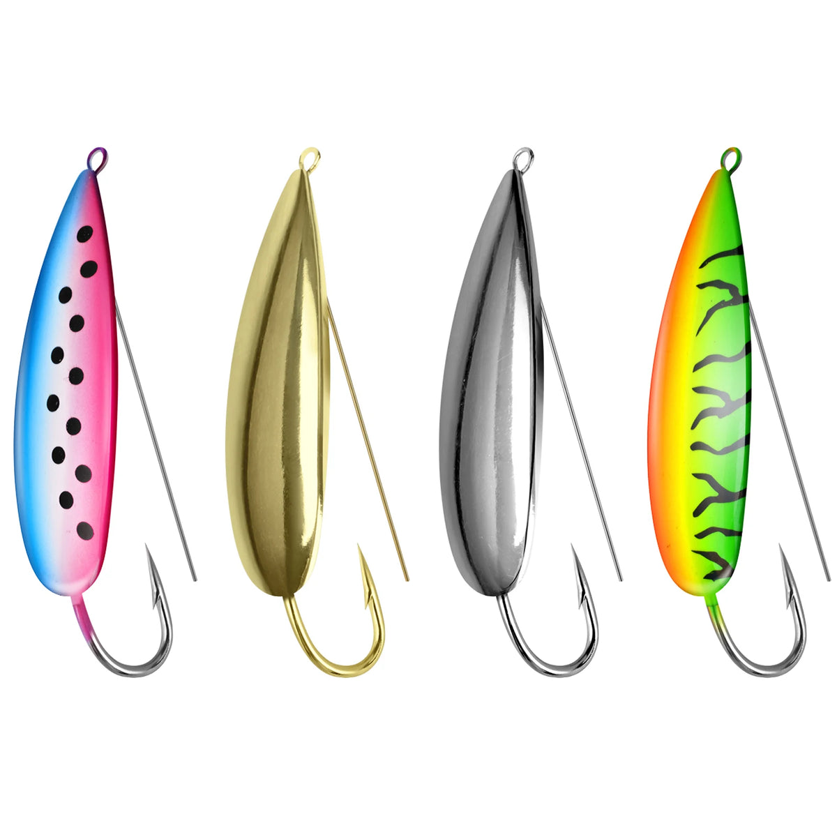 4pcs Weedless Spoon Lure Kit 8g 16g 19g Spinner Metal Spoons Fishing Lures Anti Grass Hooks Jig Wobblers Artificial Hard Bait
