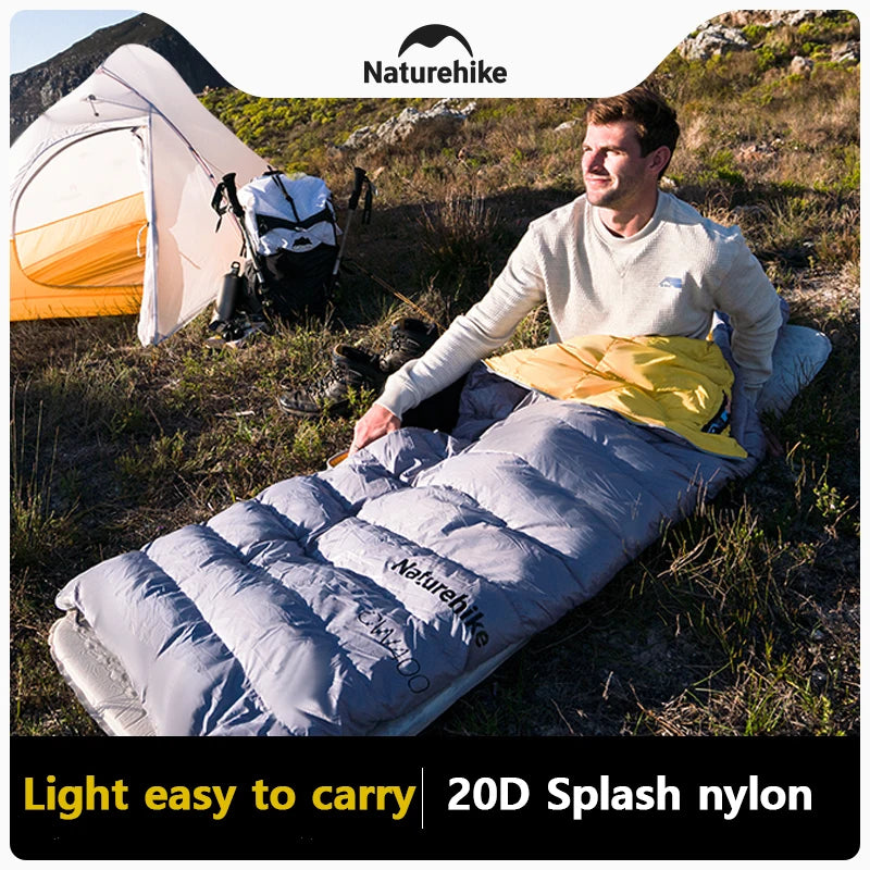 Naturehike Duck Down Sleeping Bag CW400 CW700 Adult Outdoor Camping Winter Thickened Cold Lightweight Sleeping Bag