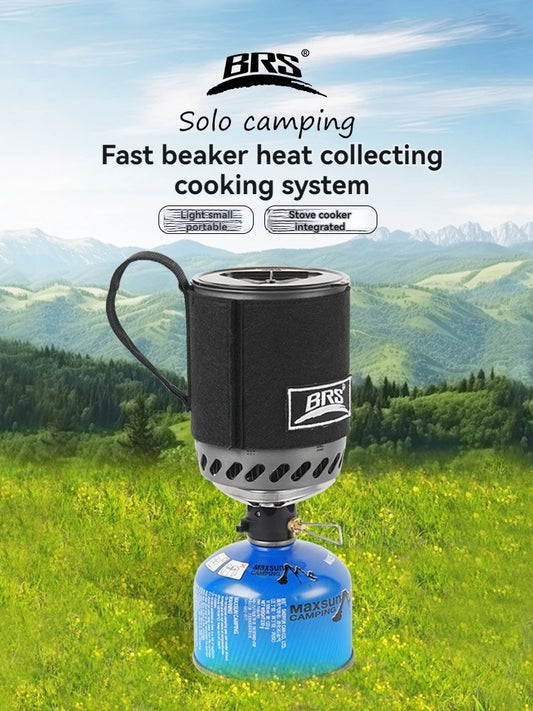 BRS 61 Jet Boil Camping Pot Stove withHeat Exchanger Portable Gas Stove QuickBurn Coffee Cup Furnace BackpackingCamp Burner