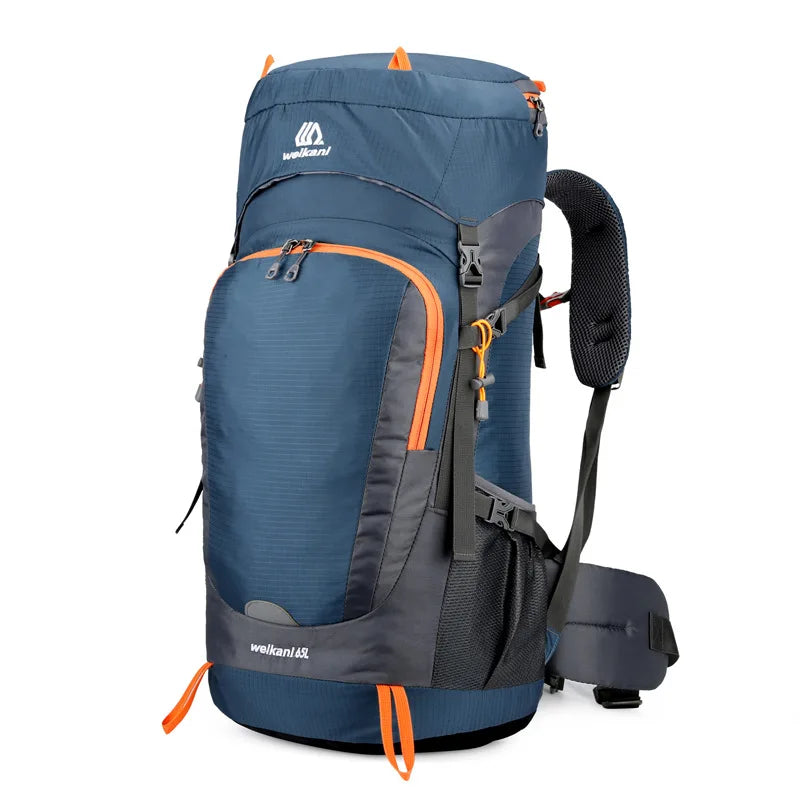 65L Waterproof Hiking Backpack with Free Rain Cover Large Capacity Outdoor Travel Daypack For Camping Climbing Mountaineering
