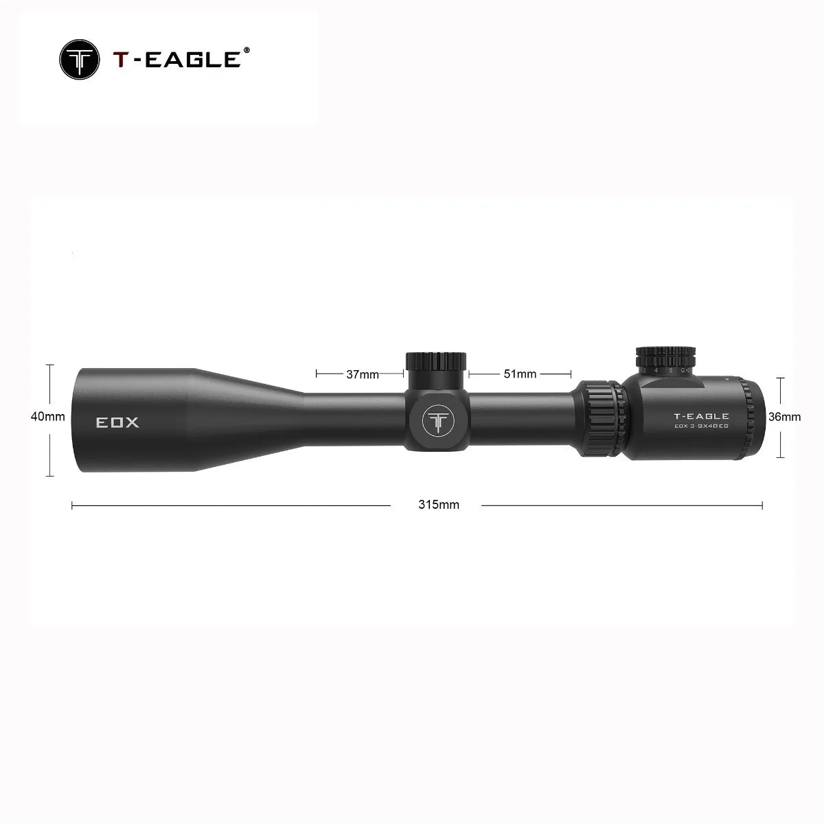 EOX 3-9X40 EG Red Green Illuminated Optical Scope for Hunting Tactical T-EAGLE Scopes 3-9X Magnify Telescope Aim Accessory