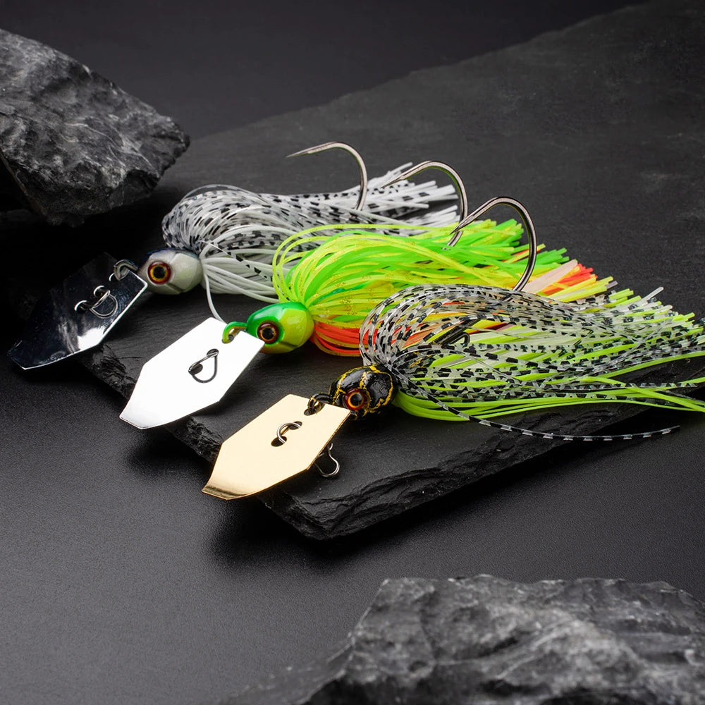 Spinner Bait 7g/9g/12g/14g/21g Fishing Lures Kit Set Pesca Chatter Weedless Metal Blade Rubber Jig Head Hook Wire Spinnerbait