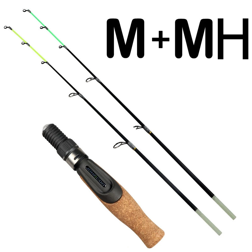 UL ML Winter fishing rod soft tip 50cm Ice fishing rod with Flat tip high quality Fiber Glass tip with cork handle