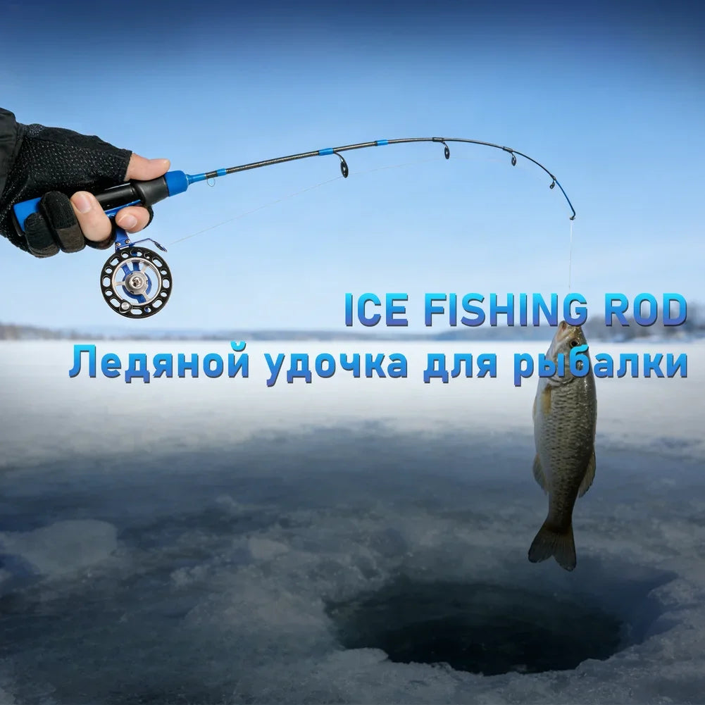 For High-foot Fishing Reels Short Handle Ice Fishing Rod Winter Fishing High-foot Fishing Reel Compatible Fishing Rod