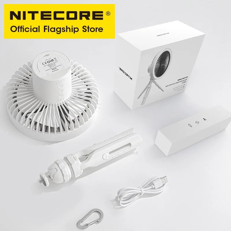 NITECORE NEF10 Outdoor Camping Light 3-in-1 Electrice Fan USB-C Rechargeable Ceiling Light 10000mAh Power Bank LED Ring Light