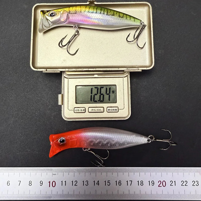 80mm 12.6g Surface Popper Fishing Lures Long Casting Artificial Bait Topwater Pencil Swimbait Wobblers Flounder Sea Bass Pike