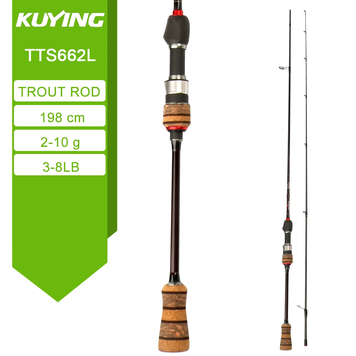 KUYING TETON L UL SUL 5'2' 6' 6'3' 6'4'6'2' 6'6' Fishing Rod Lure Cane Spinning Casting FUJI Carbon 1-4g 0.8-3g 2-10g M-Fast BFS