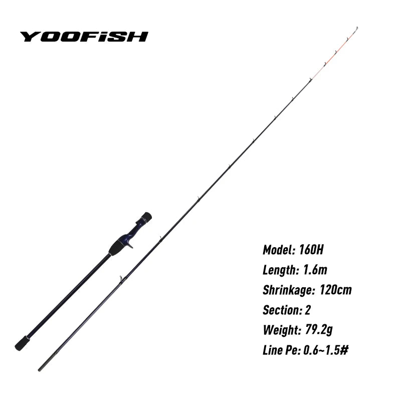 Yoofish ZORO1.45m 1.75m Light Carbon Fishing Rod 145M/H 65g/63g 175H 72g Tianium Tip Cuttlefish Casting Rod Squid Boat Fishing
