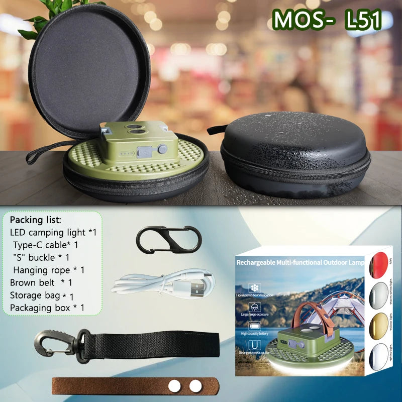 MOSLIGHTING Camping Light Rechargeable Portable Suspension Magnetic Suction Ultra Bright LED Tent Light Fishing Lights Outdoors