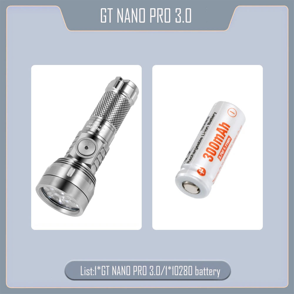 Outdoor Fishing Lighting Camping Lantern EDC LED Flashlights 1600LM Type C Rechargeable Lamp Self Defense Torch GT NANO PRO 3.0