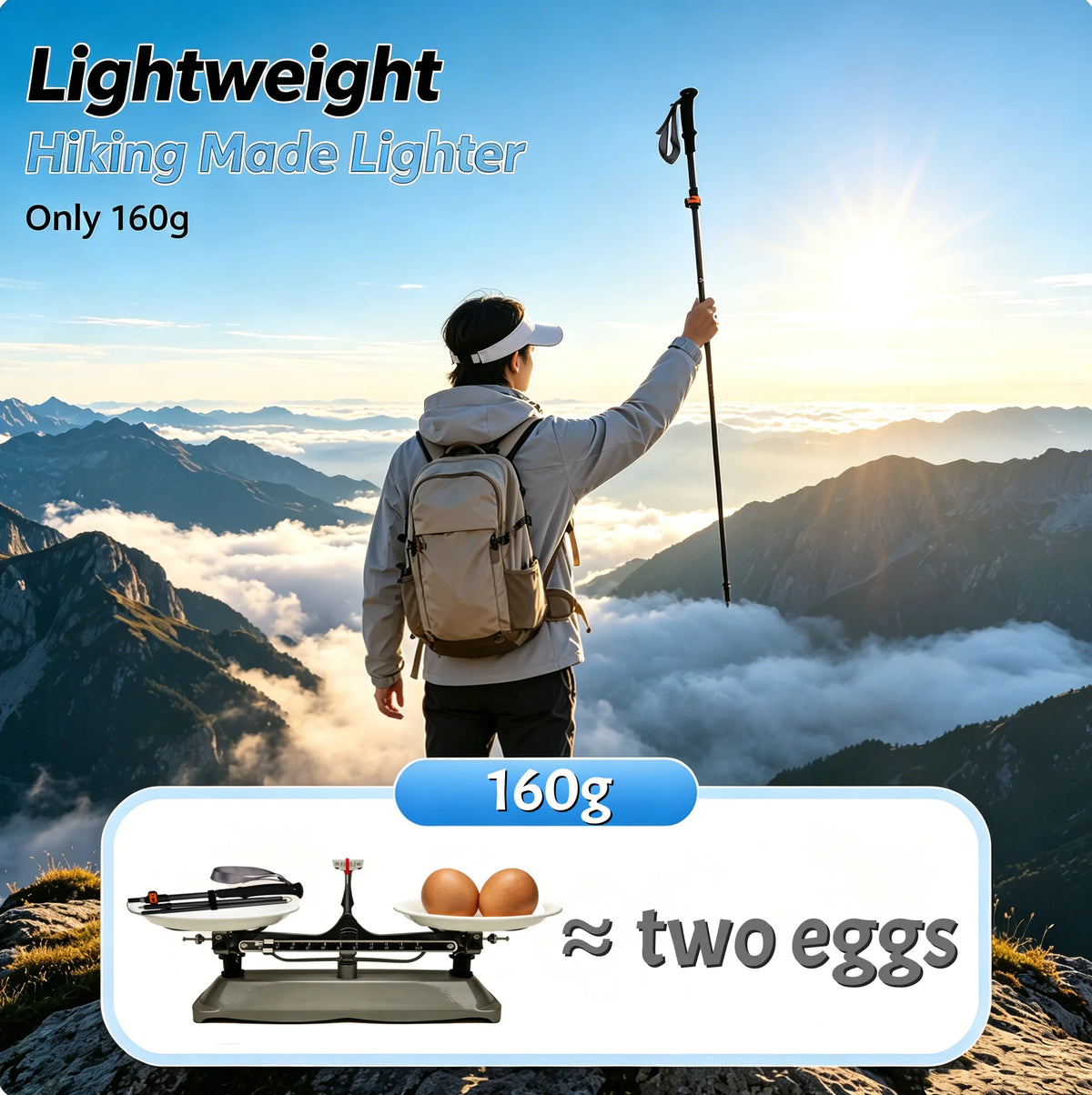2026 New Carbon Fiber Folding Trekking Poles Ultralight Adjustable Length Quick Lock Walking Sticks for Hiking Camping Travel