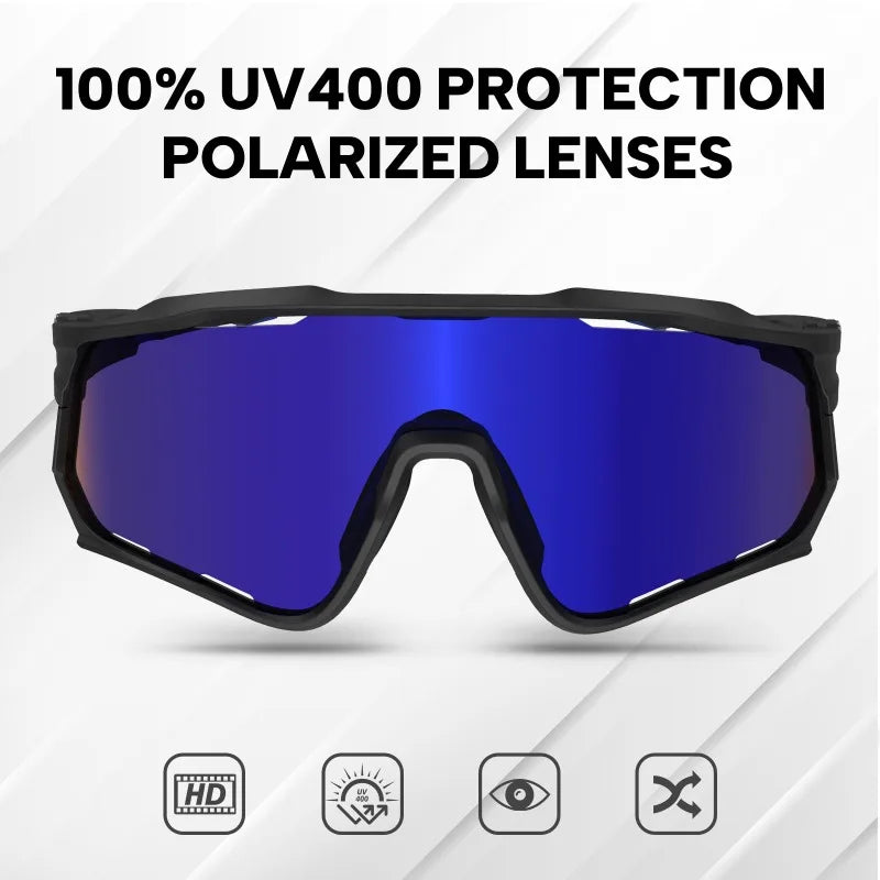 BUCKLOS UV400 Polarized Cycling Goggles Road Mountain Bike Sunglasses TR-90 Frame Outdoor Cycling Eyewear Unisex Sports Glasses