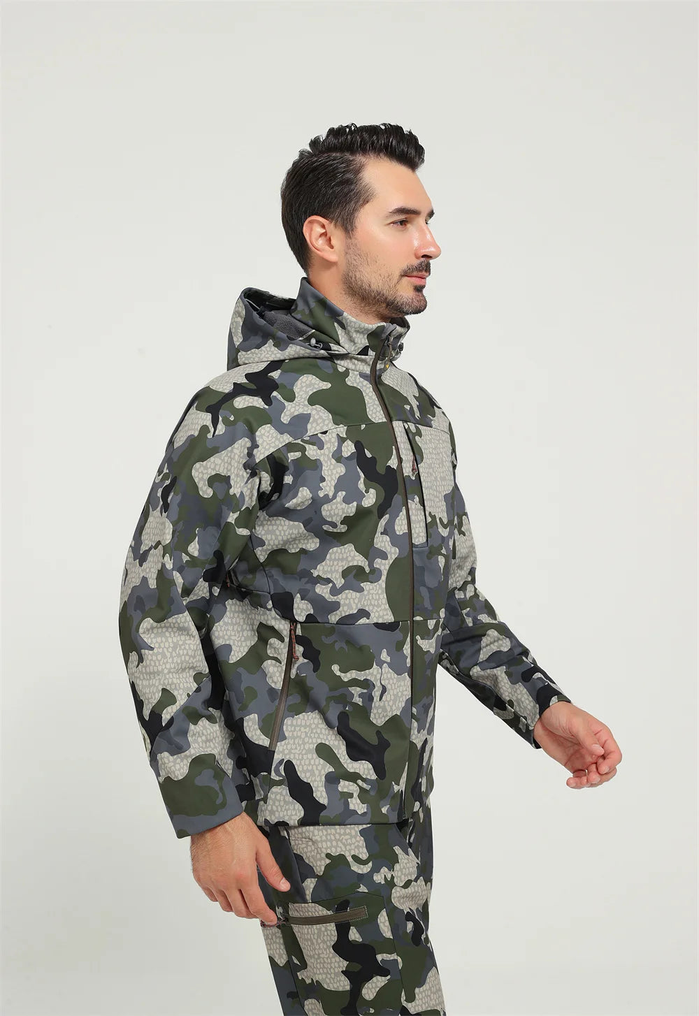 Ainfad Men's Jetstream 3-in-1 Fleece Lightweight Hunting Jacket Breathable Windproof Waterproof Outdoor Casual Coat