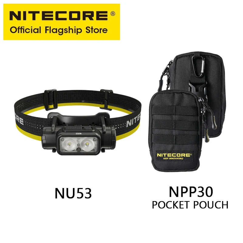 NITECORE NU53 USB-C Rechargeable Headlamp 16W Fast Charge Running Industrial Headlight 1800 Lumens, Built in 6000mAh Battery