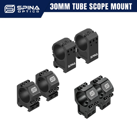 SPINA OPTICS Hunting Scope Mounts Ring for 30mm Tube Scopes Picatinny/Dovetail Rail 6screws Super Stable Fixation Tactical Mount