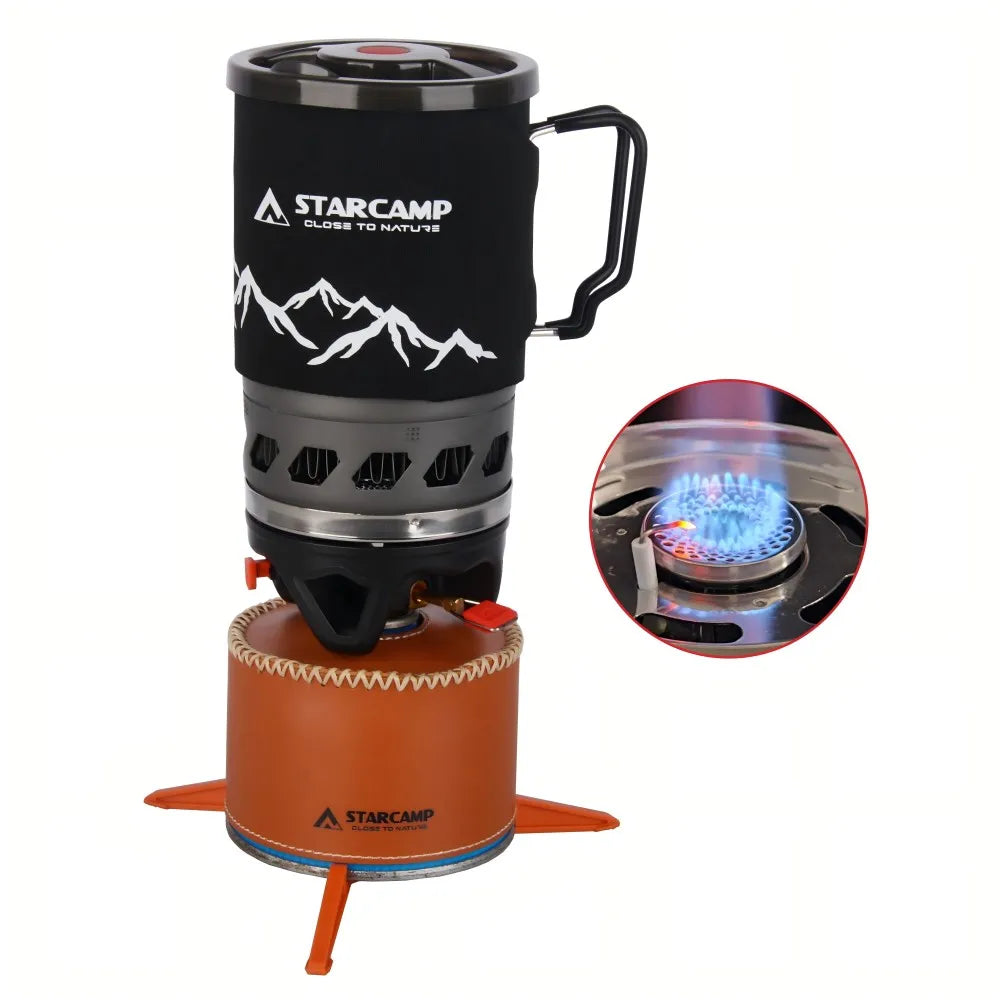 STARCAMP 900ML Jet Fastboil Camping Cooking System Gas Stove Coffee Pot Outdoor Gas Burner