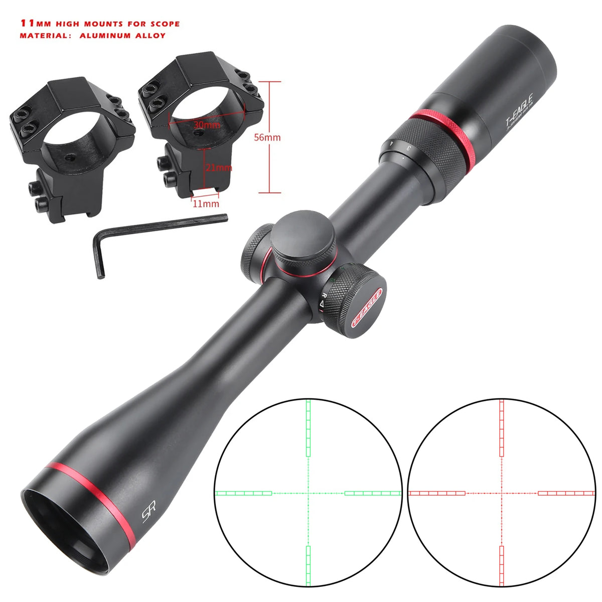 T-EAGLE Optics SR 3-9X40IR Tactical RiflesScope Airgun Rifle Scopes Hunting Spotting Collimator Optical PCP Airsoft Sight