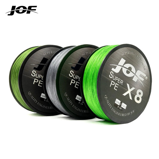 JOF X8 150M 300M 500M Braided Fishing Line 8 Strands MultiColor Multifilament Saltwater PE Line15 20 30 40 60 80 100LB