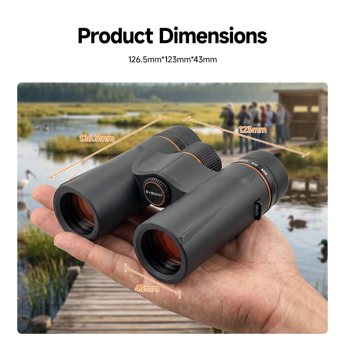 Svbony SA207 ED APO Binoculars 8x32 Wide-angle Flat Field BaK4 Prism FBMC Full-Band IPX7 Waterproof Fogproof for Bird Watching