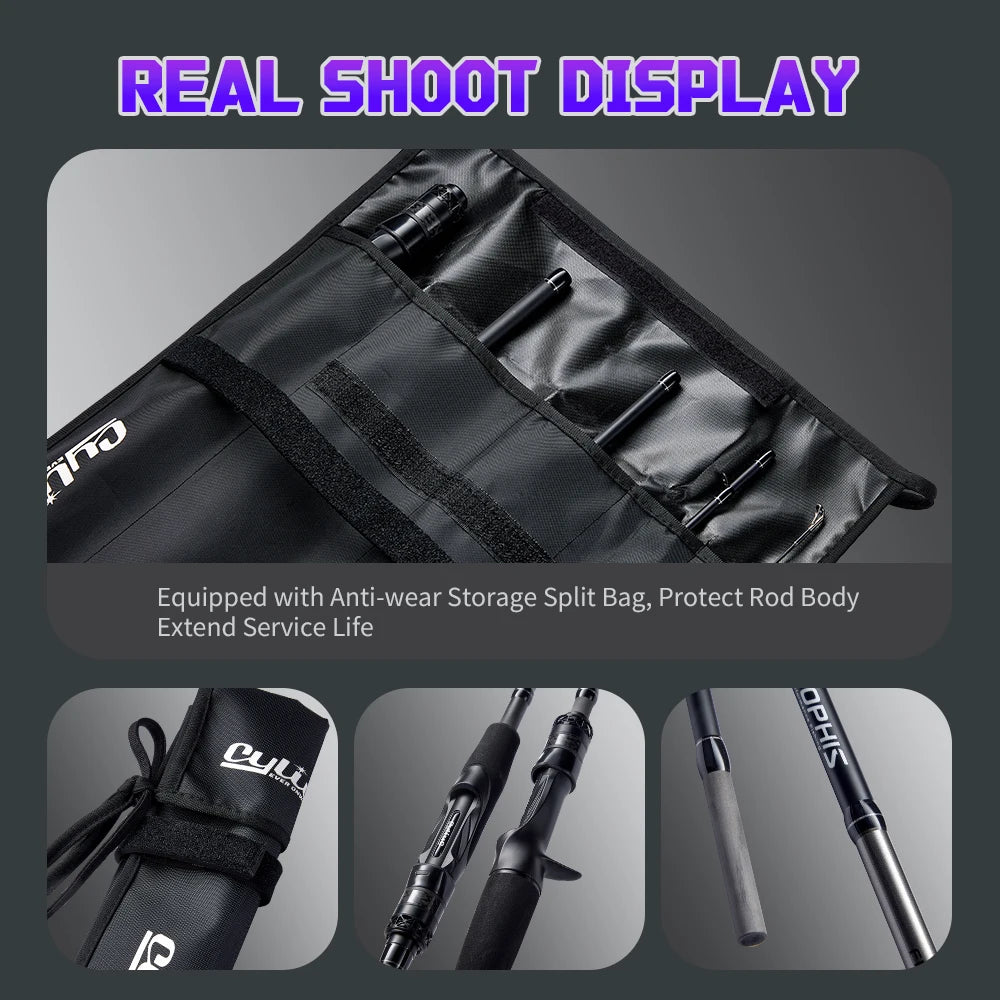 CYLIUS 5 Section Apophis Travel Bass Fishing Longcast Heavy Power Portable Multi Section All Purpose Fishing Rod  For Trip